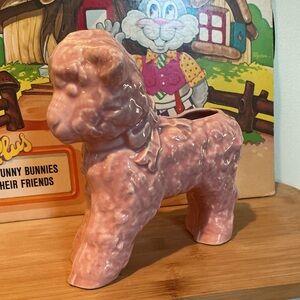Vintage 1950s Cameron Clay USA Ceramic Pink Lamb Planter